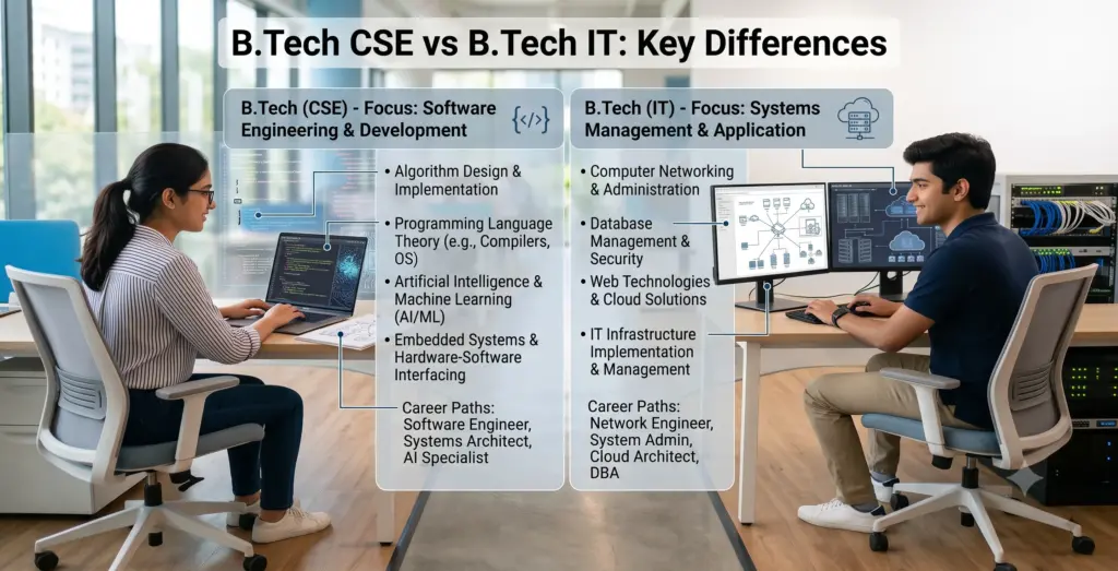 B.Tech CSE vs B.Tech IT